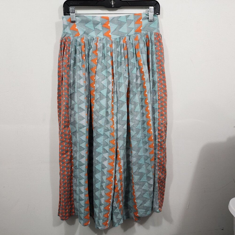 Anthropologie Feather Bone Demetria wide-leg palazzo pants Geo Print Womens S - Picture 4 of 14